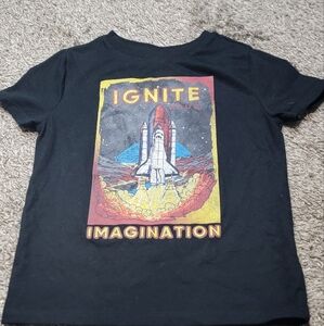 Kids Black Rocket Graphic T-Shirt